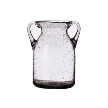 Vase exquis en verre soufflé à la main, vase décoratif élégant pour la maison avec effet de bulles d'air décoratif pour un décor de style bord