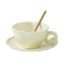 Cană de cafea ceramică cu margine florală, 220 ml, mâner antiderapant