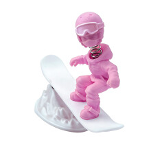 Miniatuur Skiën Man Sculptuur Bureau Decoratie 3D Geprinte-Roze