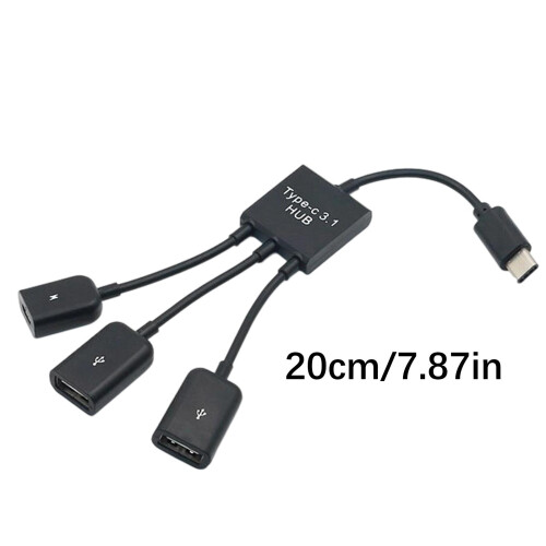 Universal USB C Splitter with USB and USB Port PVC-TypeC 1
