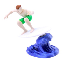 Trendy Swinging Surfer Muscle Men-standbeeld voor auto's-Groente