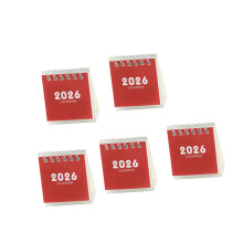 5Pcs 2026 Desk Calendar Planner 17 Month Referances from-Red
