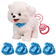 Pet Robot Voice Recognition Plush Puppy- Bai Fumei Blue Belt