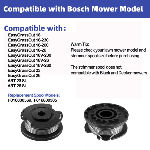 4 Pieces Strimmer Wire Replacement Spool and Line Compatible with Bosch ART 23 S 1