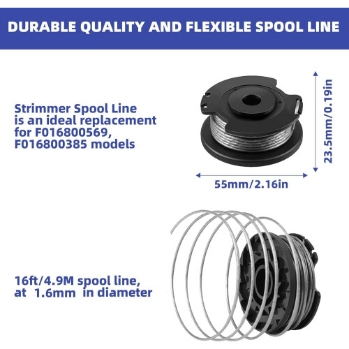 4 Pieces Strimmer Wire Replacement Spool and Line Compatible with Bosch ART 23 S 2