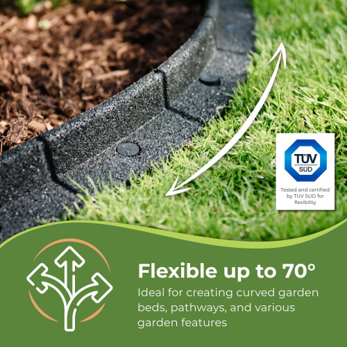 FlexiBorder 6m Black Flexible Garden Edging Border | Rubber Lawn Edging 2
