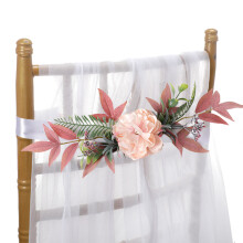 Scaun din mătase vintage nordic cu flori, 30x20cm, cu șifon