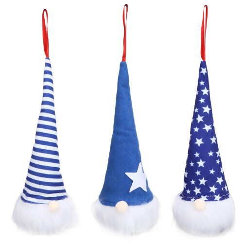 Patriotic Gnome Plush Decoration with Light