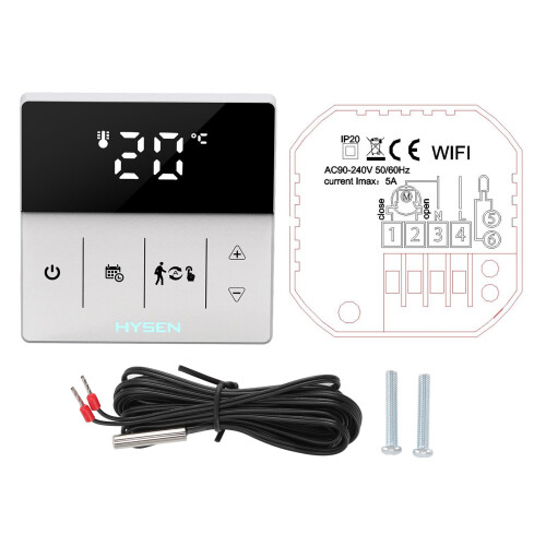 Termostato Wi-Fi con pantalla digital, 90–240 V
