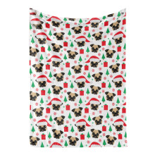 Weihnachts-Welpen-Print-Polyester-Wohndecke