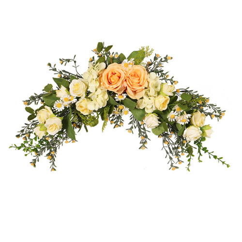 Artificial Rose Swag45x28cm Silk and Rattan