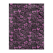 Flannel Throw Blanket with Red Heart Design100x70cm