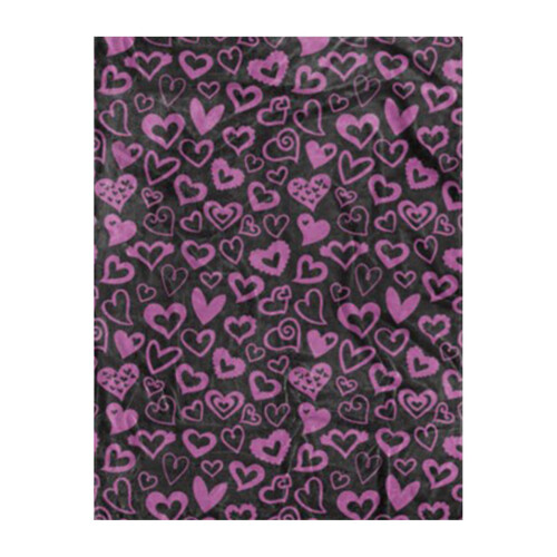 Koc flanelowy z wzorem serca 100x70cm
