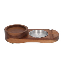 Dessous de verre en bois pour whisky avec porte-cigare 2 en 1