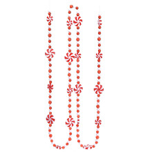 Christmas Candy Bead Garland Plastic Red White1.5m to3m
