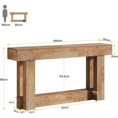 Tribesigns Tribesigns 160 cm Narrow Console Table, 2-Tier Sofa Table 1