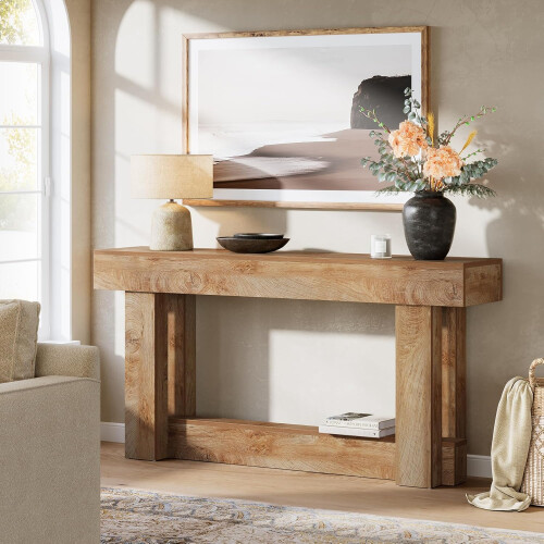 Tribesigns Tribesigns 160 cm Narrow Console Table, 2-Tier Sofa Table 2