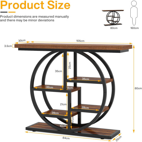 Tribesigns Tribesigns Console Table, 105 cm, Industrial 6-Tier Entryway Table 1