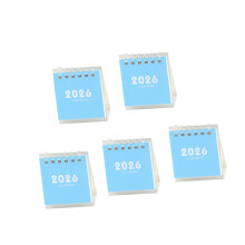 2026 Desk Calendar Twin-Coil Binding 17 Month Referance-Blue