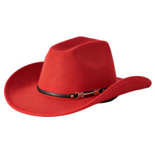 Roll Brims Cowboy Cap voor Dames Heren Dagelijkse outfit-Rood