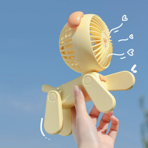 Mini Cartoon Dog/Deer USB Fan – 3-Speed, Rechargeable 2