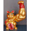 Harzstatue einer Glückskatze mit muskulösem Arm 2