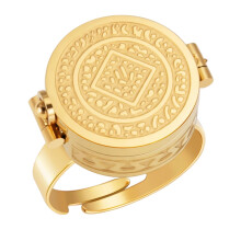 Stylish Lip Balm Storage Ring Adjustable Design-Pattern gold
