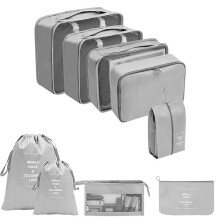 Polyester Packing Cubes Set – Light Yellow, Grey, Lake