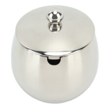 Zuckerdose aus Edelstahl mit Deckel, 350 g