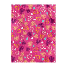 Flannel Throw Blanket with Red Heart Design100x70cm