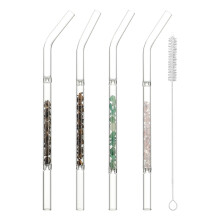 Crystal Glass Drinking Straws23cm Multicolour Set of4