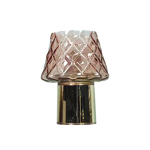 Castiçal de cristal com padrão de losangos