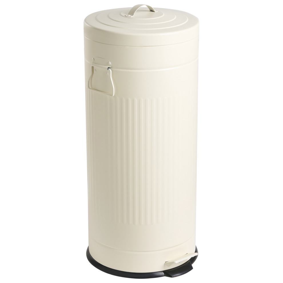 Beliani Pedal Waste Bin 30 L Ecoaura Metal Beige