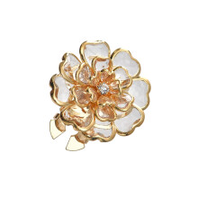 Rhinestones Floral Cufflinks Clip Decorative Button-champagne
