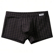 Men's Underwear Boxer Briefs Breathable Cotton-Black XL