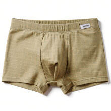 Men's Underwear,Stretch Cotton Boxer Briefs Men Trunk-Green XL