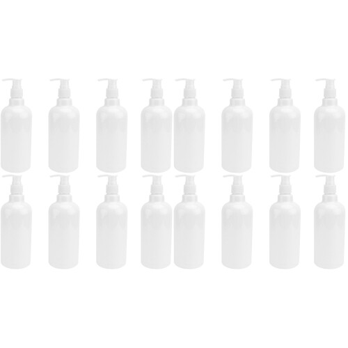 16Pcs Large Capacity White Bottles with Pump for Shampoo Dispensing 1