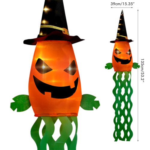 Zucca scheletro luminosa per Halloween - Decorazione da appendere 1