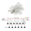 LED String Lights Curtain with12White Balls, 108LEDs, 8 6