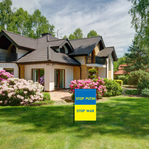 Ukrainische Gartenflagge, Polyester, 30 x 45 cm, doppelseitig 1