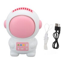 Mini ventilador de pescoço USB em formato de astronauta, recarregável.