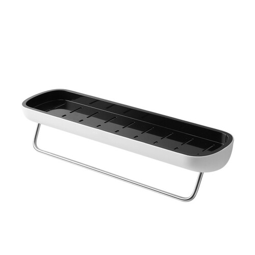 Wandgemonteerd plastic opbergrek voor de badkamer