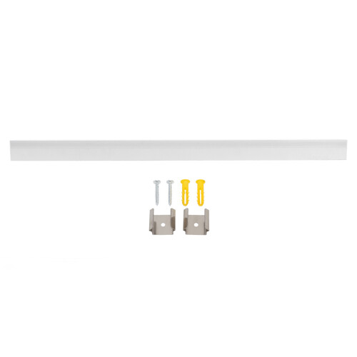 LED-wandstrip – warm wit, aluminium en acryl.