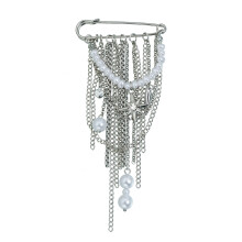 Stevige metalen broche met franje en afneembare taillevorm-1436