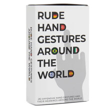 Rude Hand Gestures Greeting Cards9x5cm Black & White