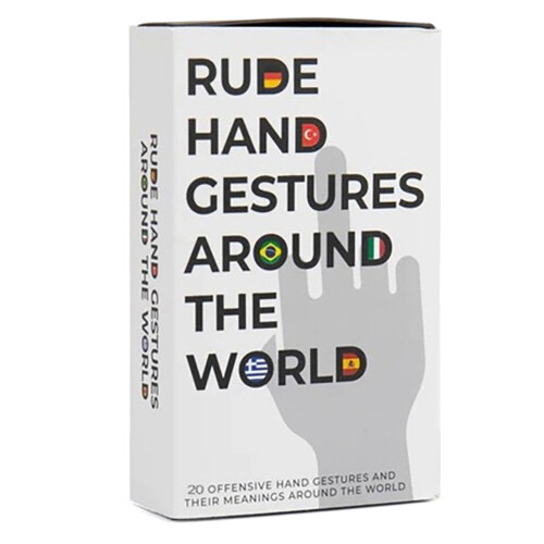 Rude Hand Gestures Greeting Cards9x5cm Black & White