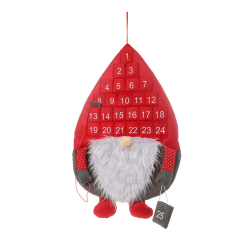 Christmas Countdown Calendar Fabric Santa Decor62x40cm