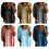 Women Openwork Lace Patchwork 3/4 Sleeve Tunics Top-Khaki S 3
