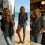 Women Openwork Lace Patchwork 3/4 Sleeve Tunics Top-Khaki S 4