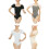 Stretch Nylon Dance Leotard with Bubble Sleeves And-White M 5